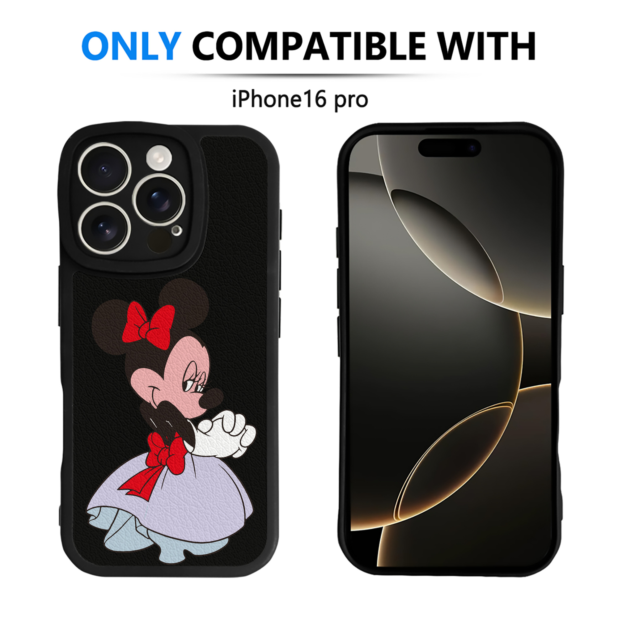 （画像用） ミッキーマウス Mickey Mouse 【iPhone 16シリーズ対応】シリコンスマホケース（レザー調） 材質：シリコン